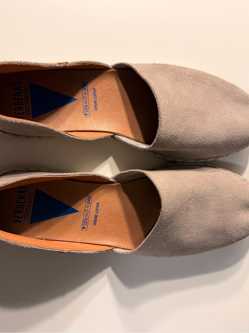 Verbenas Espadrilles Carmen Serraje Piedra Suede Loafers Size 42 Leather Suede